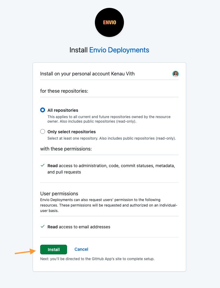 Install GitHub App